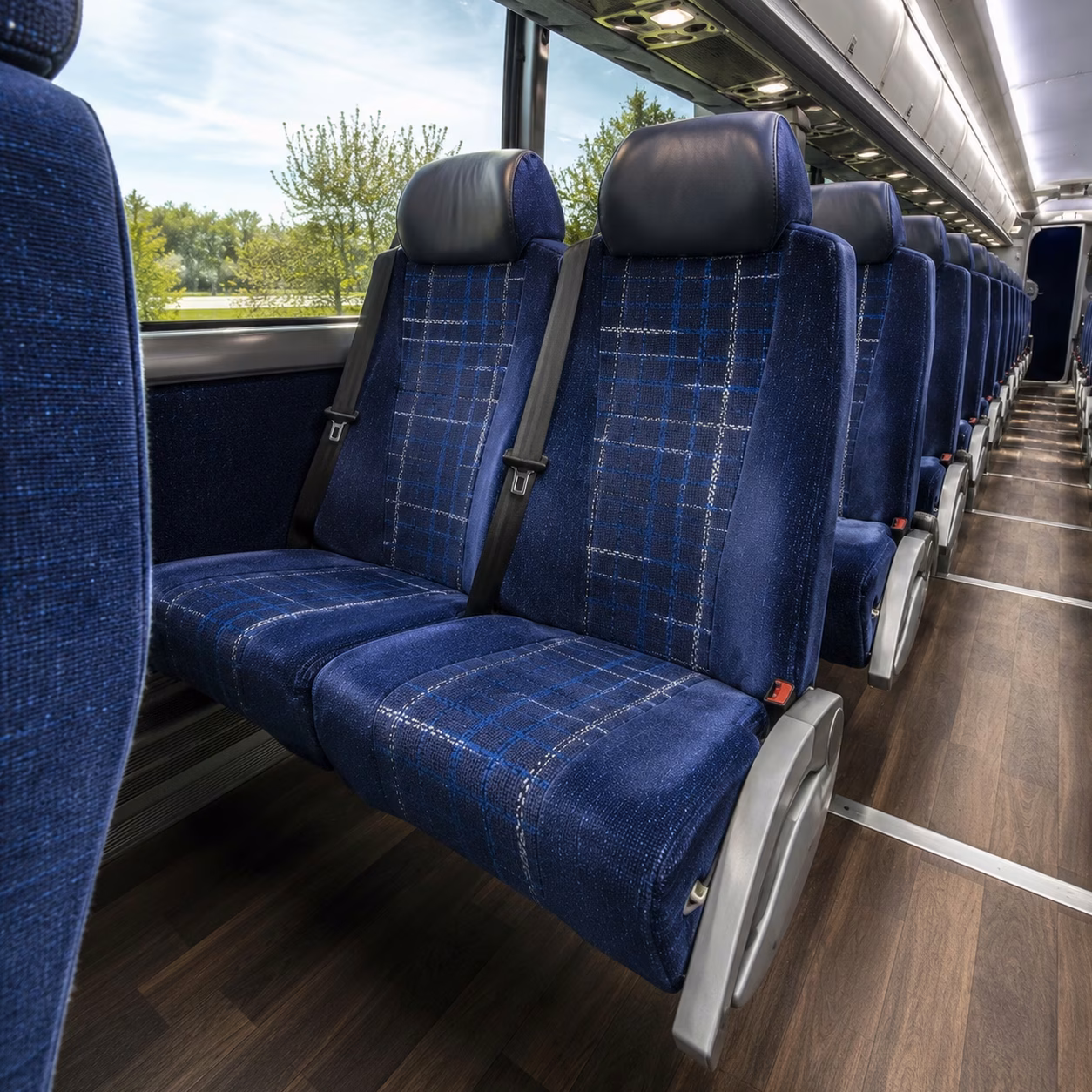 56 passenger charter bus inside